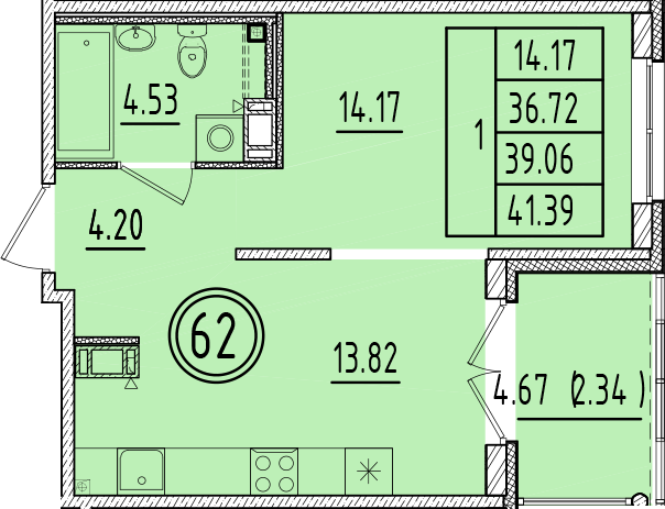 ОК 6.4. корпус 1 квартира 62
