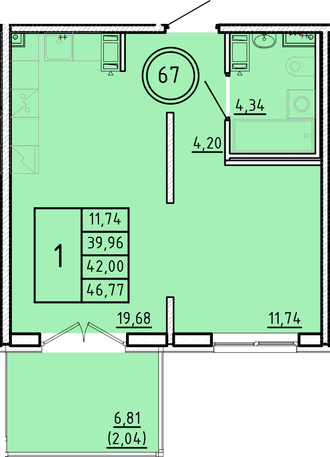 ОК 16 корпус 1 квартира 67