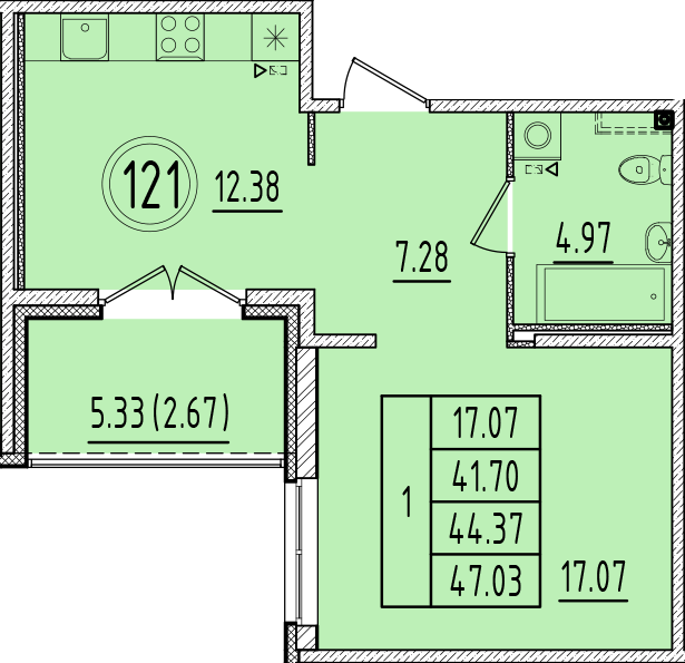 ОК 6.4. корпус 1 квартира 121