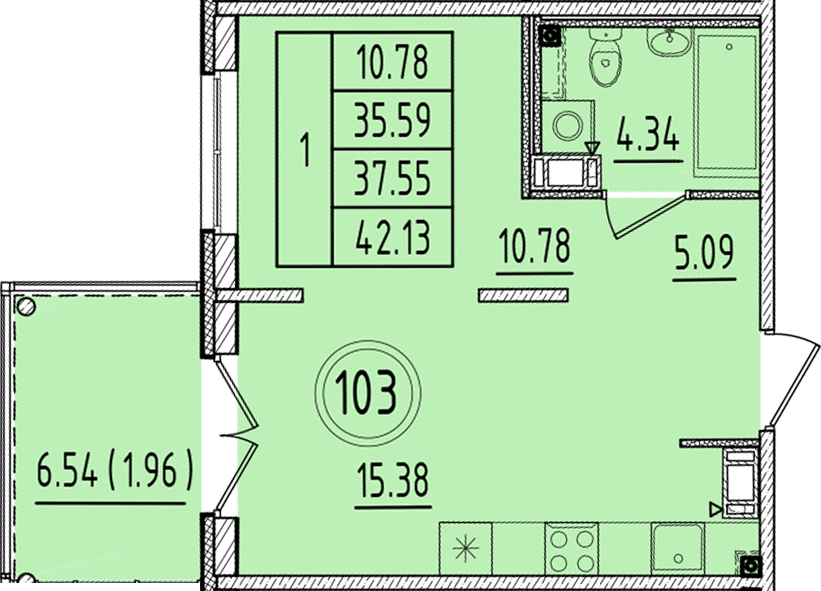 ОК 6.4. корпус 1 квартира 103