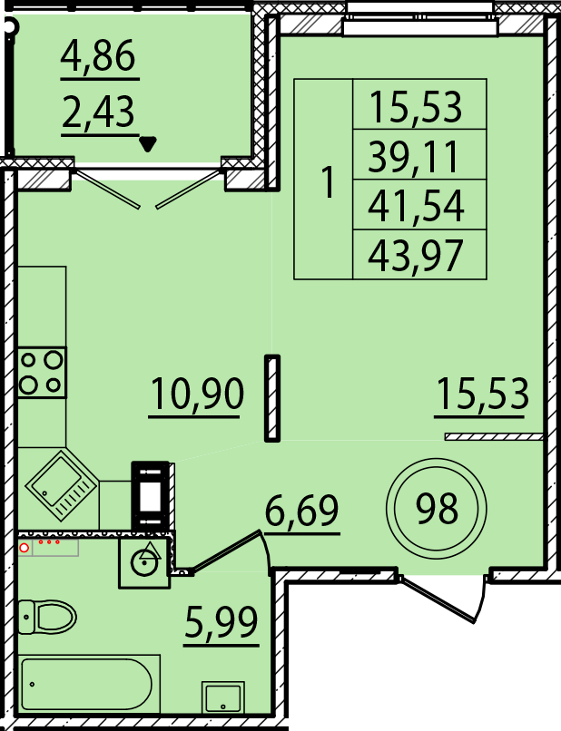 ОК 15 корпус 1 квартира 98