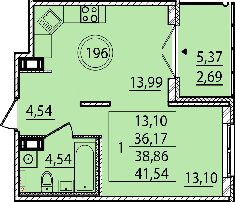 ОК 15 корпус 1 квартира 196