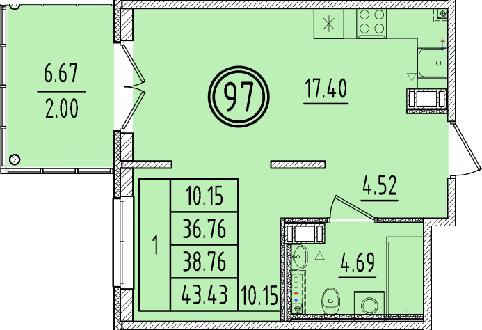 ОК 6.4. корпус 2 квартира 97