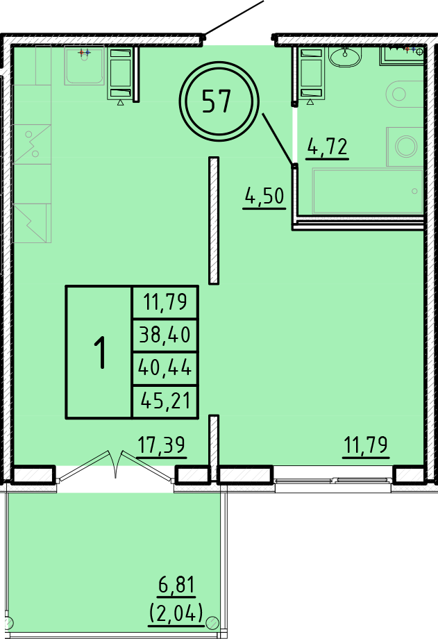 ОК 16 корпус 1 квартира 57