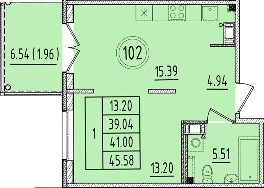 ОК 6.4. корпус 1 квартира 102