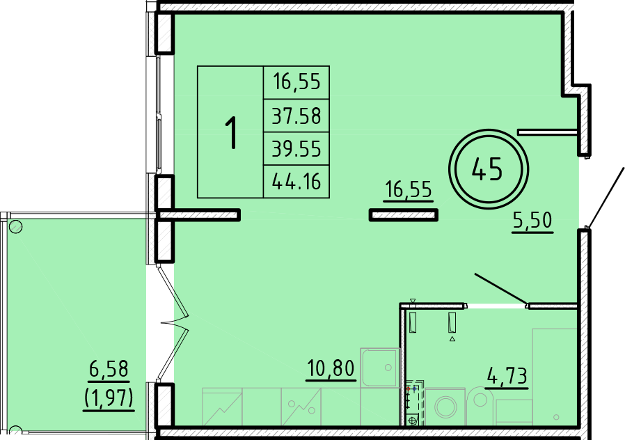ОК 16 корпус 3 квартира 45