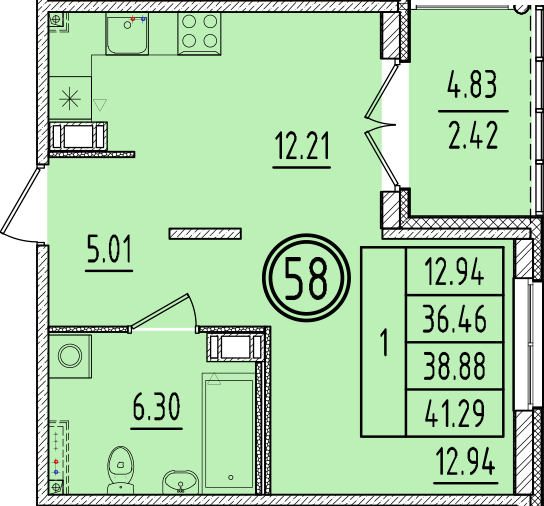 ОК 6.4. корпус 2 квартира 58