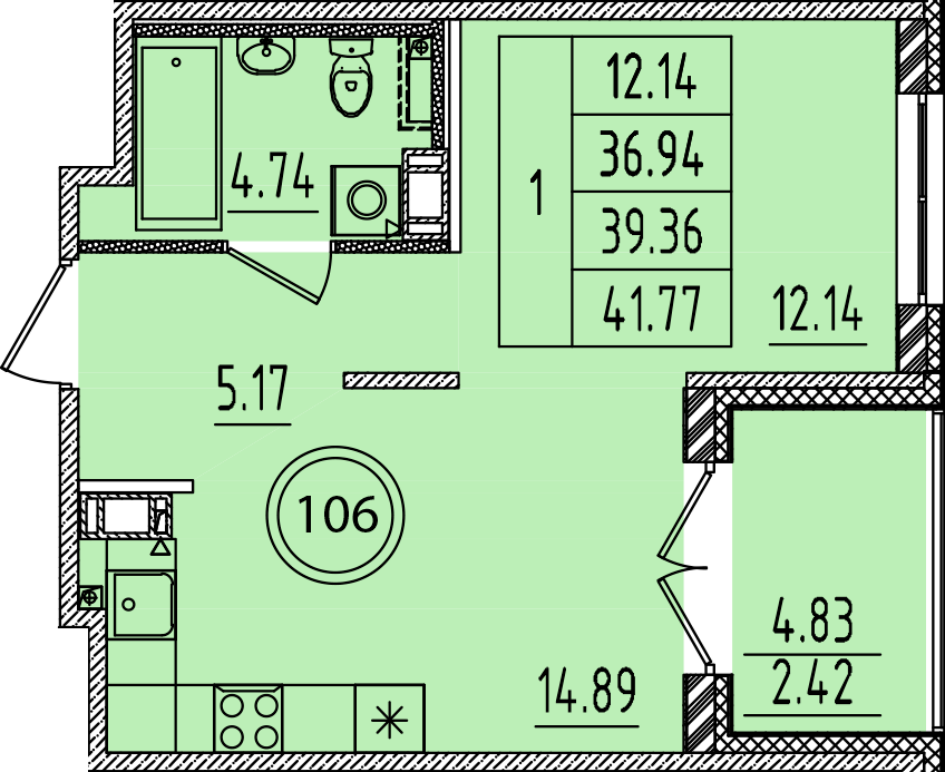 ОК 14 корпус 3 квартира 106