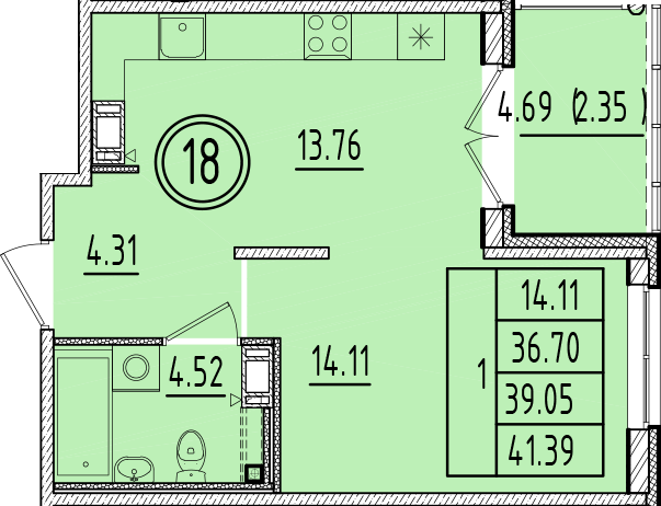 ОК 6.4. корпус 1 квартира 18