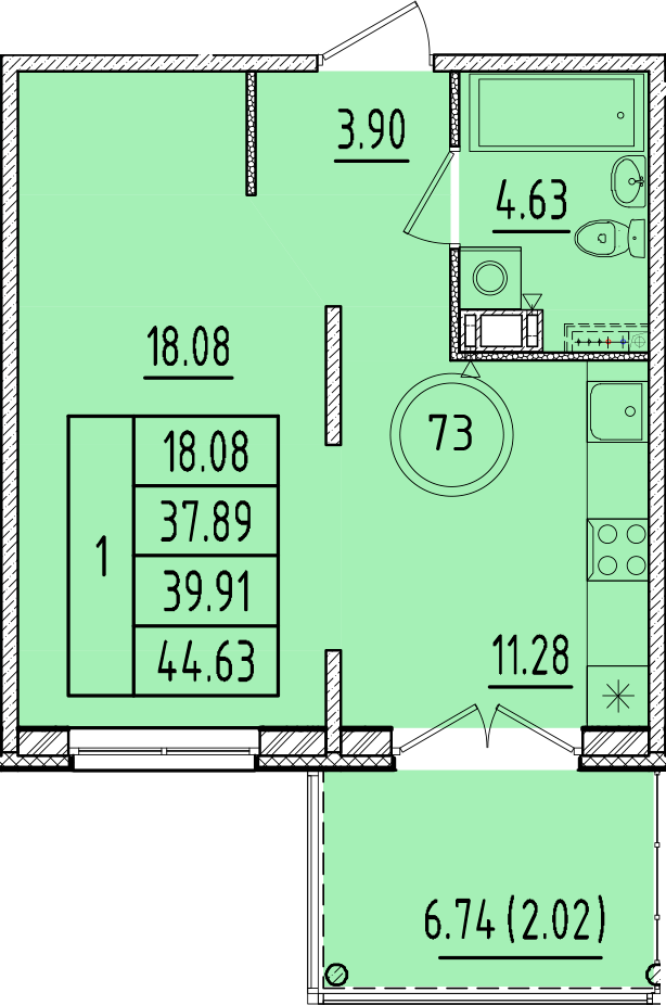 ОК 17 корпус 3 квартира 73