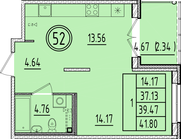 ОК 6.4. корпус 1 квартира 52