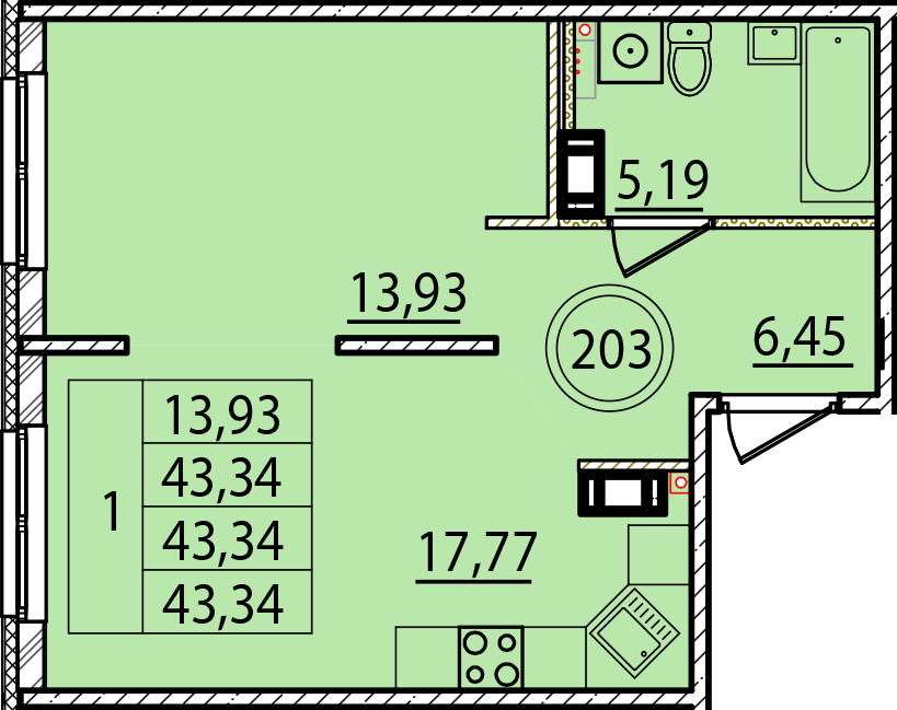 ОК 15 корпус 1 квартира 203