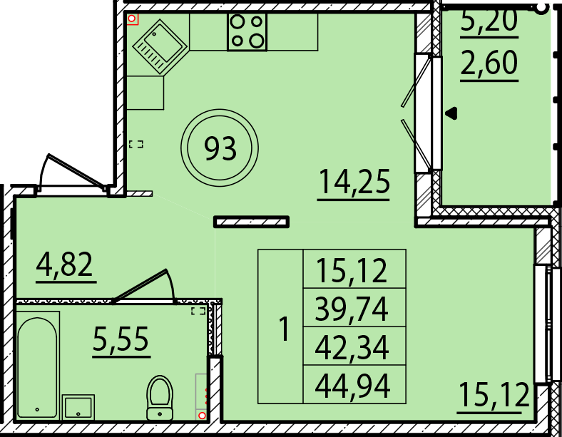 ОК 15 корпус 1 квартира 93