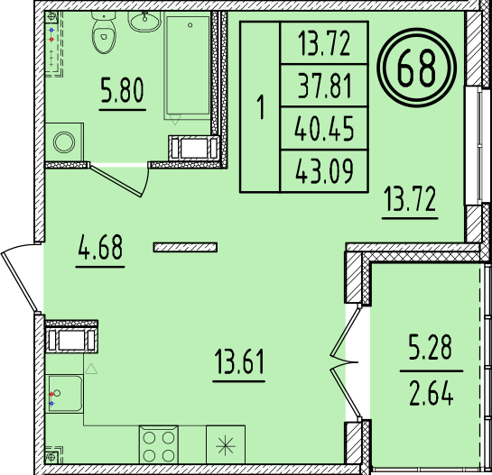 ОК 6.4. корпус 2 квартира 68