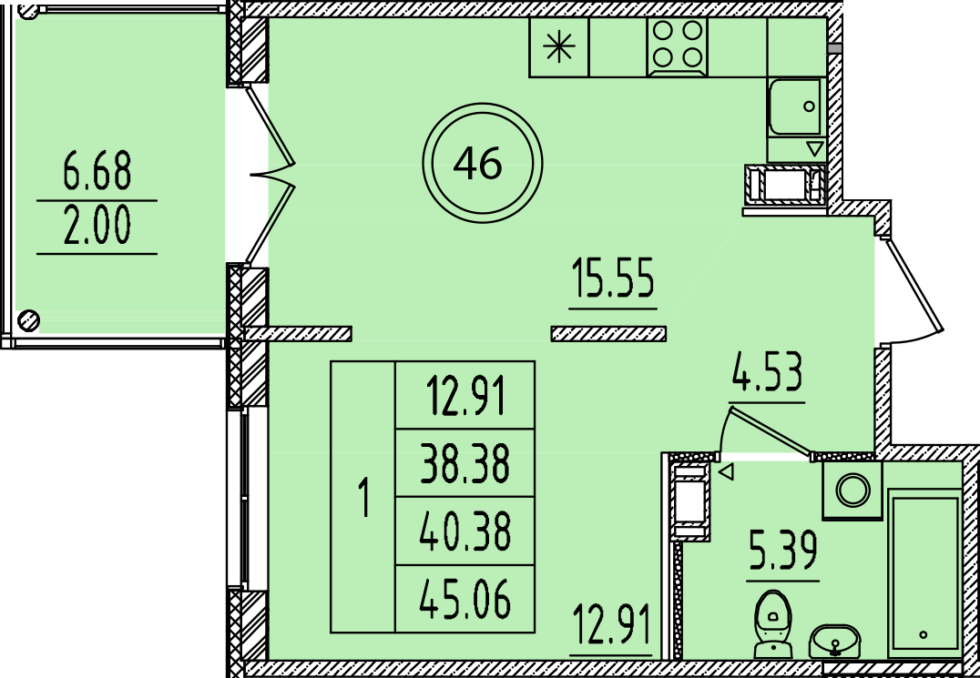 ОК 14 корпус 3 квартира 46