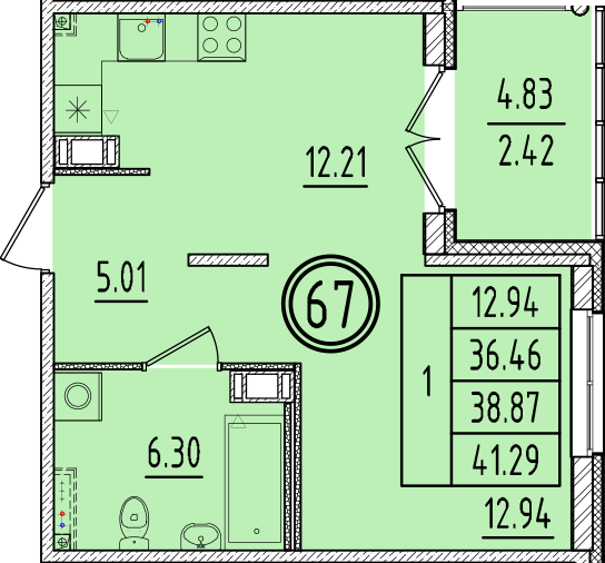 ОК 6.4. корпус 2 квартира 67