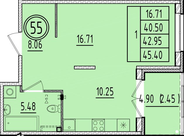 ОК 6.4. корпус 1 квартира 55