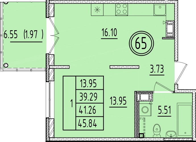 ОК 6.4. корпус 1 квартира 65