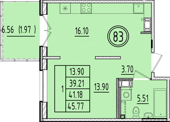 ОК 6.4. корпус 1 квартира 83