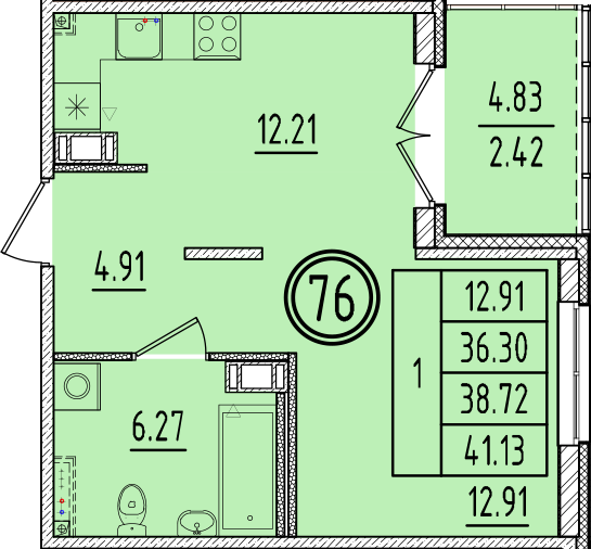 ОК 6.4. корпус 2 квартира 76