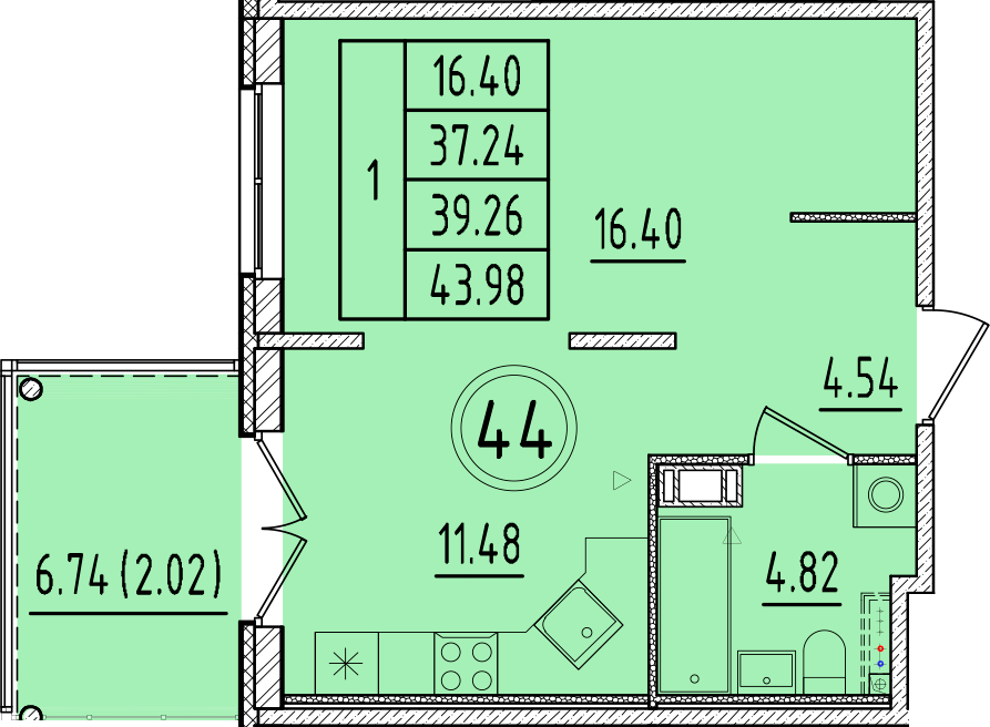 ОК 17 корпус 2 квартира 44