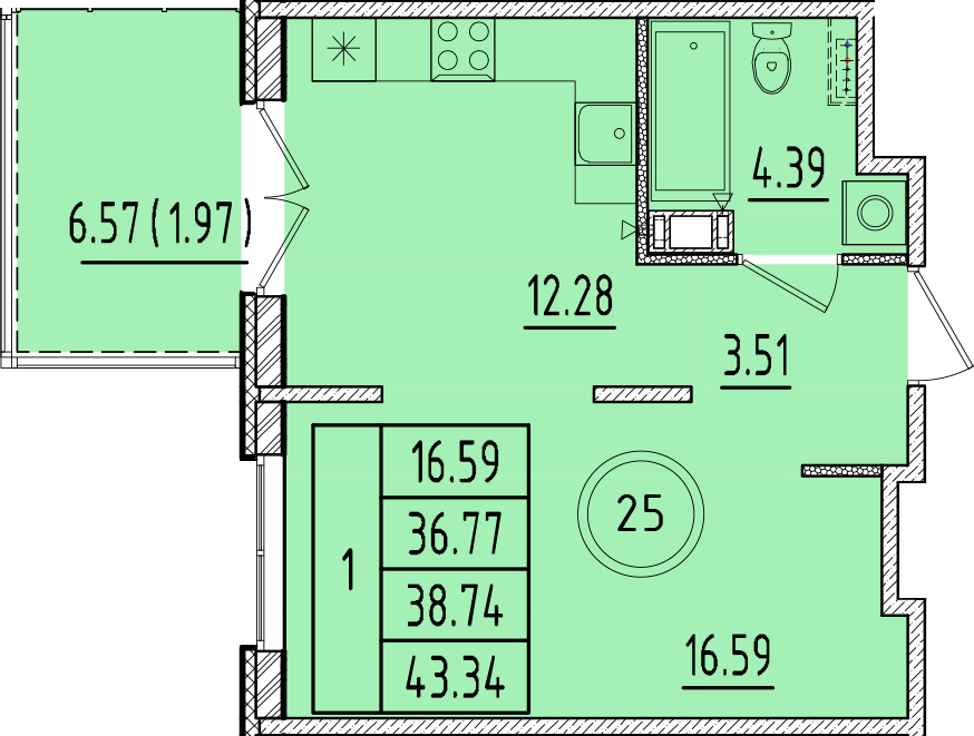 ОК 17 корпус 3 квартира 25