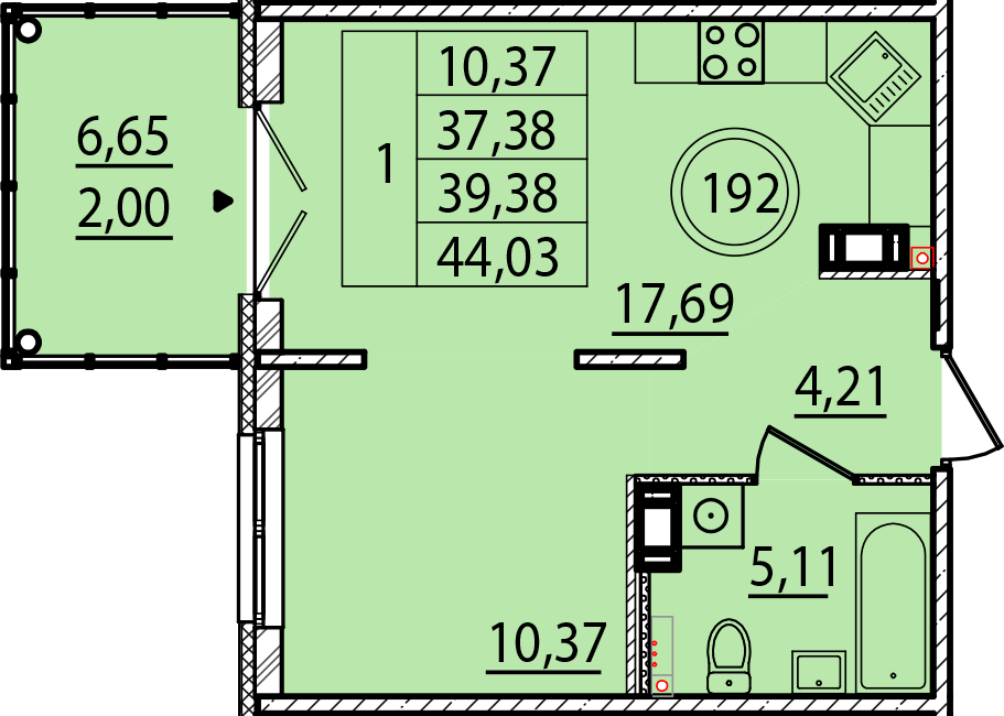 ОК 15 корпус 1 квартира 192