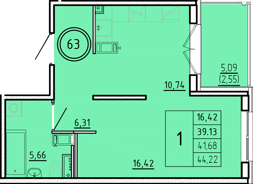 ОК 16 корпус 2 квартира 63