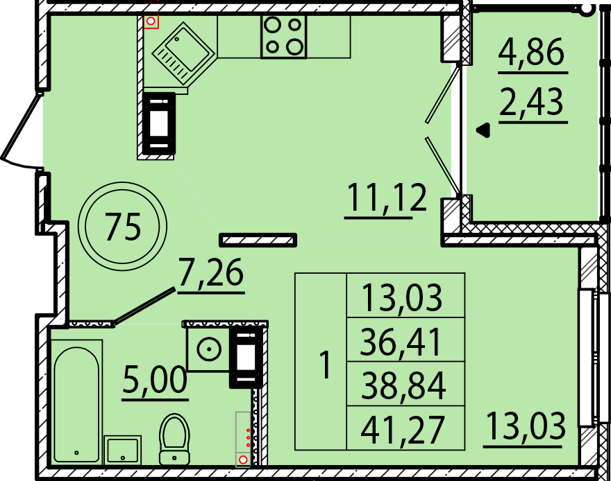 ОК 15 корпус 1 квартира 75