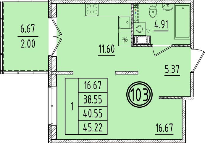 ОК 6.4. корпус 2 квартира 103
